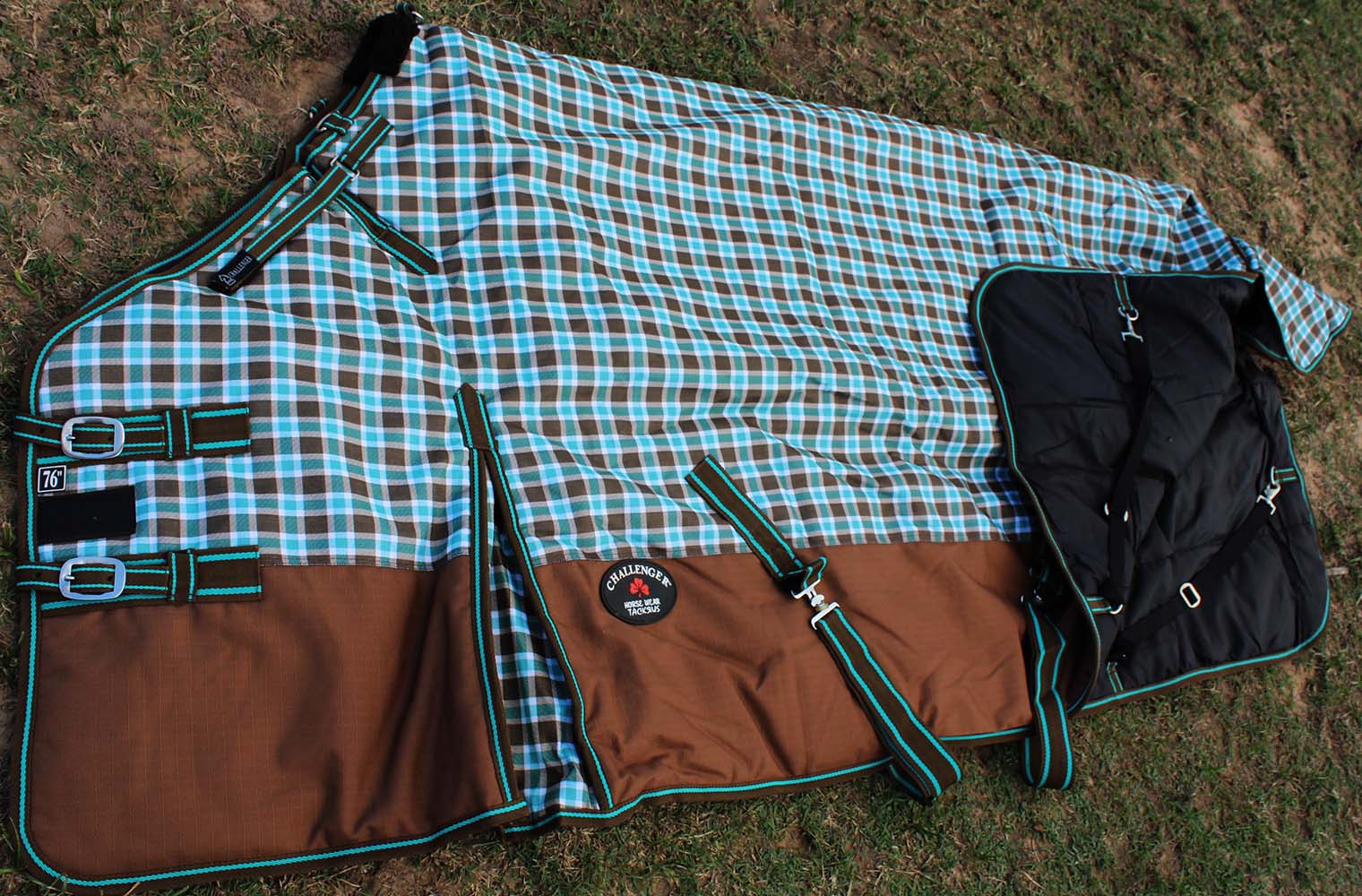 84" 1200D Turnout Waterproof Horse Tough WINTER BLANKET HEAVY Teal 582