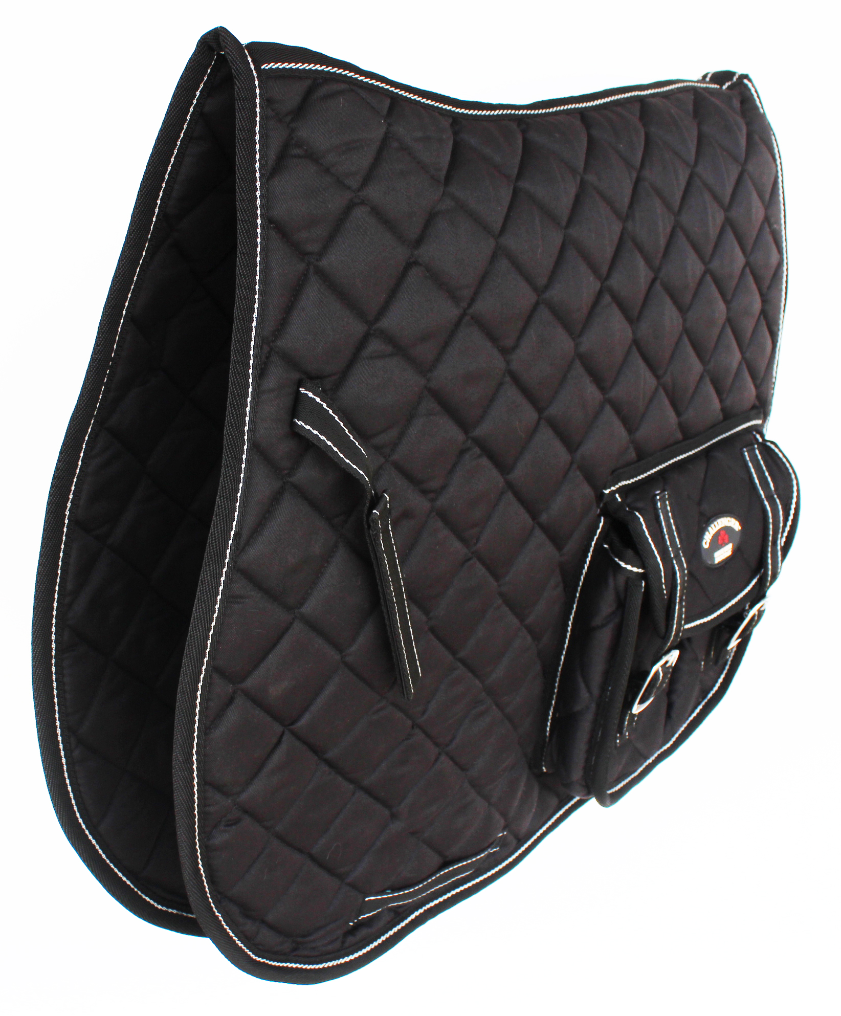 Horse Quilted English AllPurpose Trail Saddle Pad Black w/ Pockets
