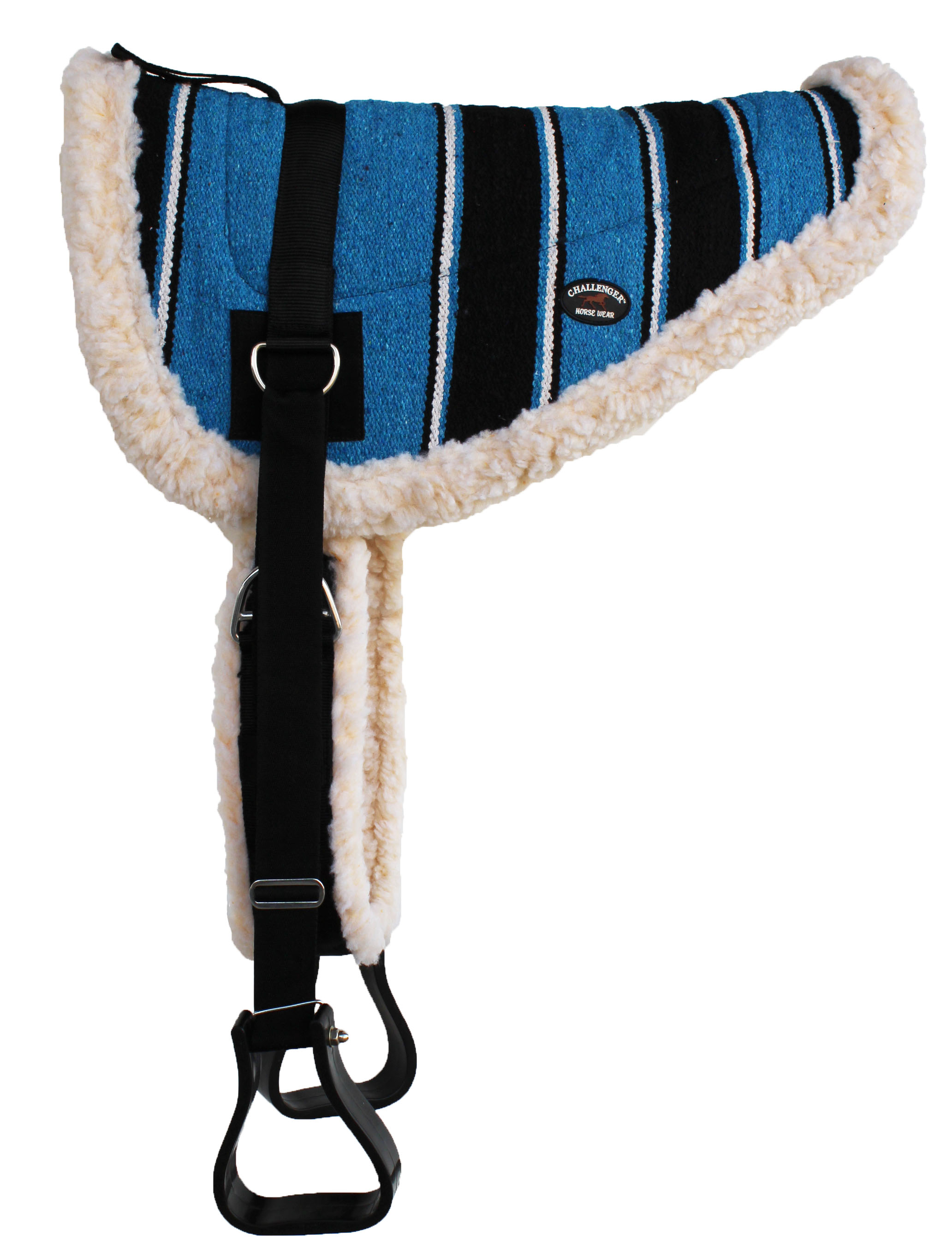 Horse Western Saddle Treeless Fleece Padded Bareback Pad Stirrups 39138